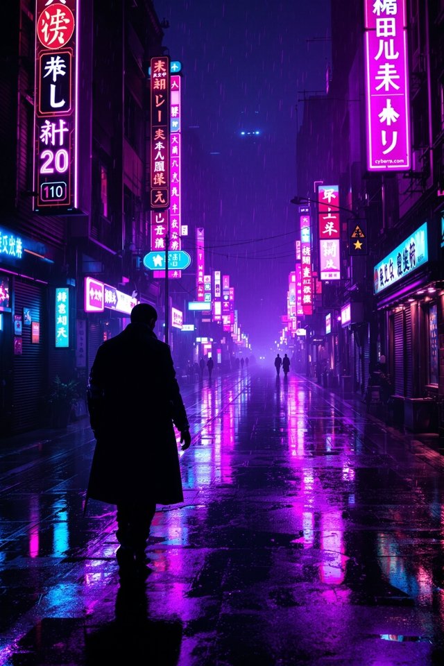 霓虹灰烬 科幻电影海报